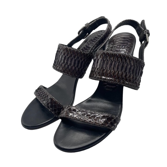 Stuart Weitzman Heels‎ Women's 8 US Snakeskin Slingback Sandals Strap Vintage - Picture 5 of 13